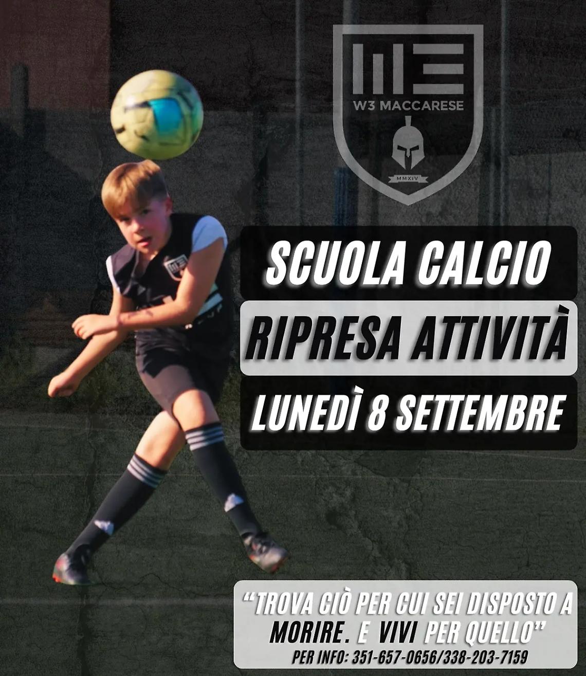 W3 Maccarese, riparte la Scuola Calcio