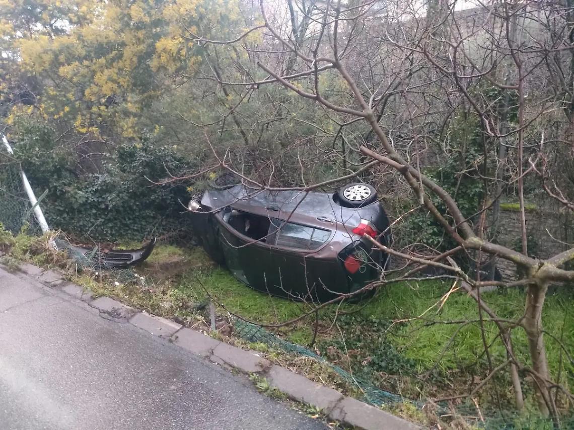 Viterbo: auto sbanda, va fuori strada e finisce in un giardino